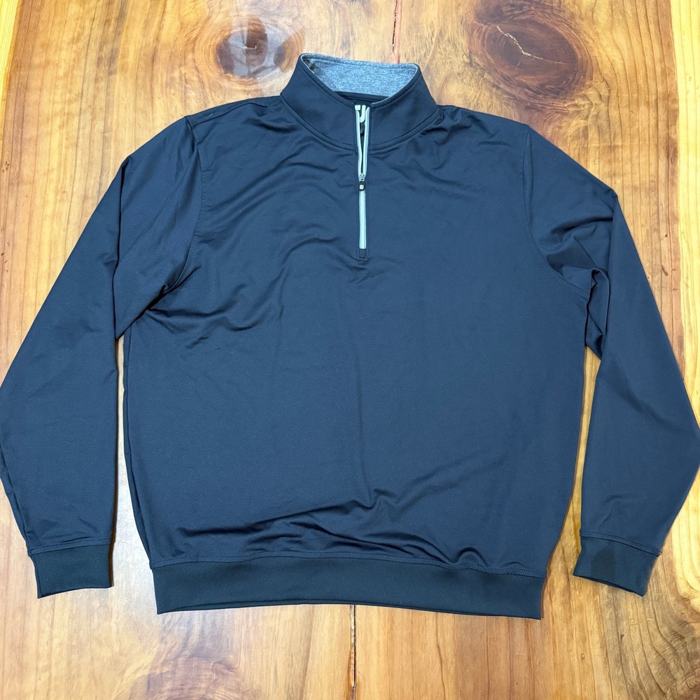 FOOTJOY Men's Shirt Golf Shirt L Performance Pullover 1/4 Zip Black Athletic Q3